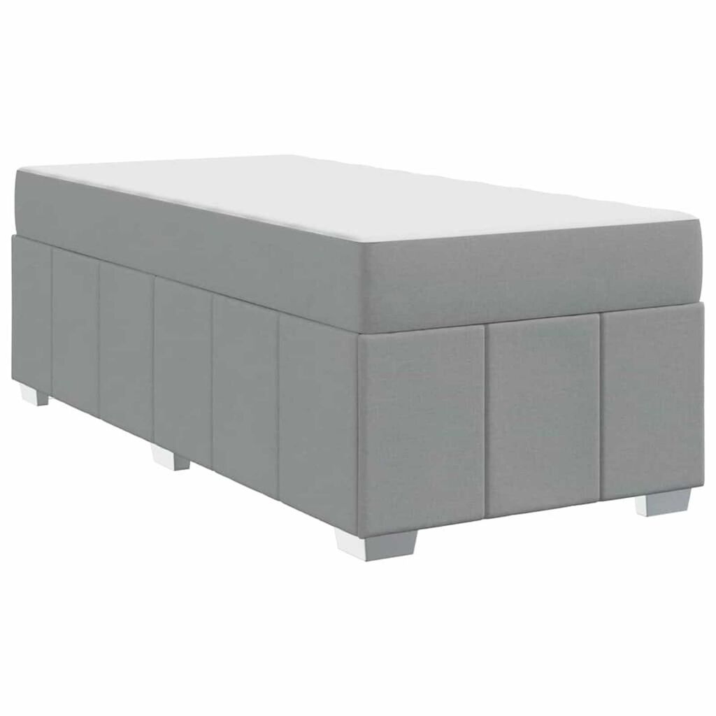 vidaXL Σκελετός Κρεβατιού Ανοιχτό γκρι 90 x 200 cm ύφασμα