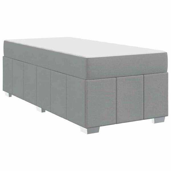 vidaXL Σκελετός Κρεβατιού Ανοιχτό γκρι 90 x 200 cm ύφασμα