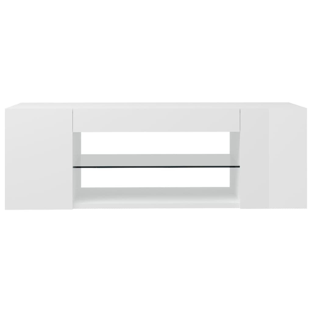 vidaXL Έπιπλο Τηλεόρασης με LED Γυαλιστερό Λευκό 90x39x30 εκ.