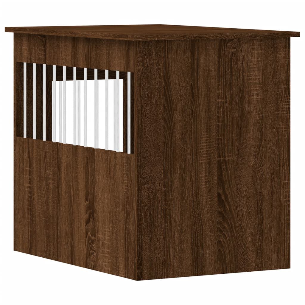 vidaXL Κλουβί Σκύλου Καφέ Δρυς 55x80x68 εκ. από Επεξεργ. Ξύλο