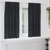 vidaXL Κουρτίνες με κουρτίνες 2 pcs Μαύρο 140 x 175 cm Βελούδο
