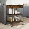 vidaXL Τρόλεϊ Κουζίνας Καπνιστή Δρυς 60x48x89,5 εκ. Επεξεργασμένο Ξύλο