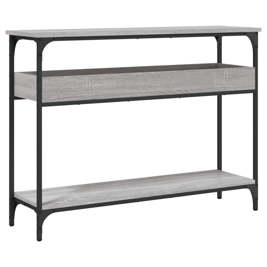 vidaXL Τραπέζι Κονσόλα με Ράφι Γκρι Sonoma 100x29x75 εκ. Επεξεργ. Ξύλο