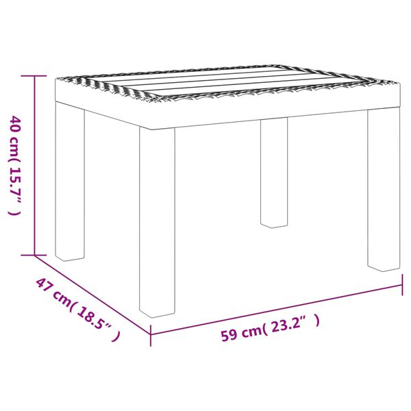 vidaXL Τραπέζι Κήπου Λευκό 59 x 47 x 40 εκ. Πολυπροπυλένιο