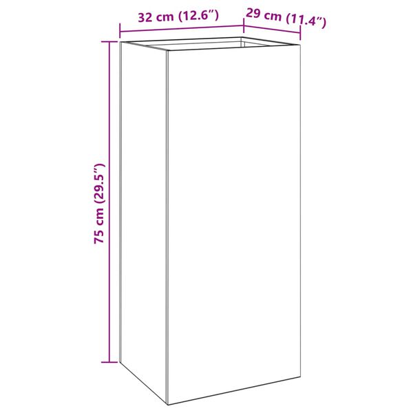 vidaXL Ζαρντινιέρα 32x29x75 εκ. Ατσάλι Σκληρυθέν στον Αέρα