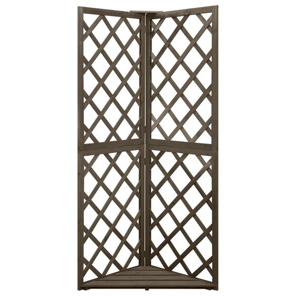 vidaXL Καφασωτό Γωνιακό Γκρι 50 x 50 x 145 εκ. Μασίφ Ξύλο Ελάτης