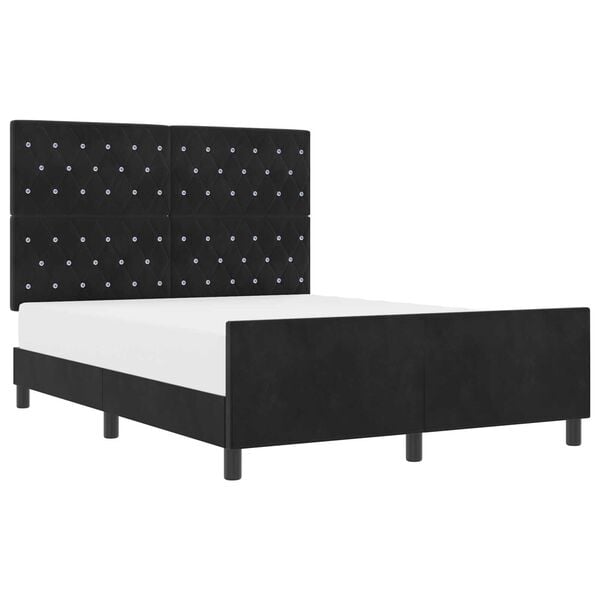 vidaXL Κρεβάτι Μαύρο 160x200 εκ Βελούδο