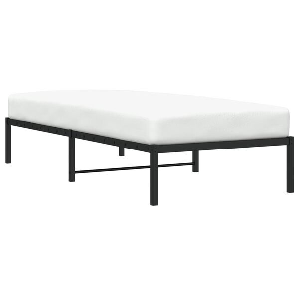 vidaXL Μεταλλικό πλαίσιο κρεβατιού Μαύρο 90x200 cm