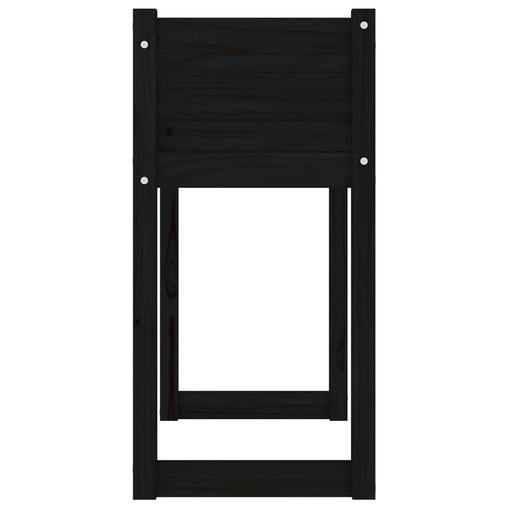 vidaXL Ζαρντινιέρα Μαύρο 78x40x81 εκ. από Μασίφ Ξύλο Πεύκου