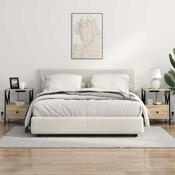 vidaXL Κομοδίνο με συρτάρι 2 pcs Sonoma Δρυς 41.5 x 40.5 x 55 εκ.