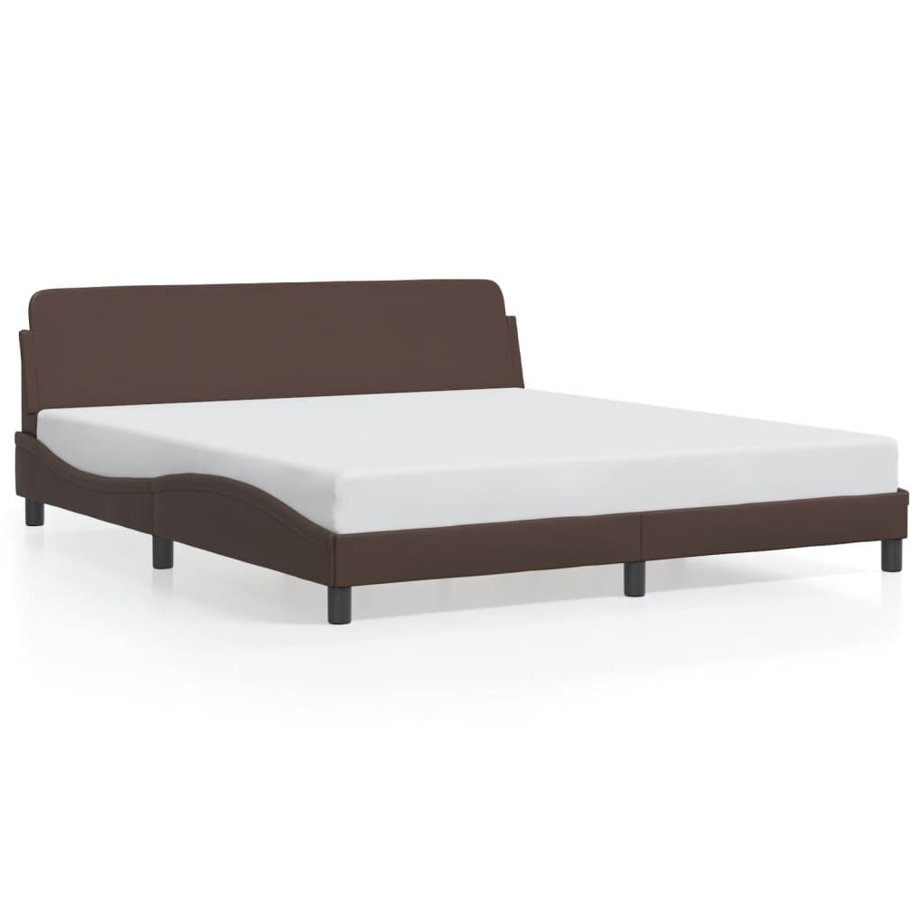 vidaXL Πλαίσιο Κρεβατιού με Κεφαλάρι Καφέ 180x200 εκ. Συνθετικό Δέρμα