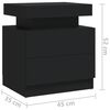 vidaXL Κομοδίνο Μαύρο 40 x 35 x 52 εκ. από Επεξ. Ξύλο