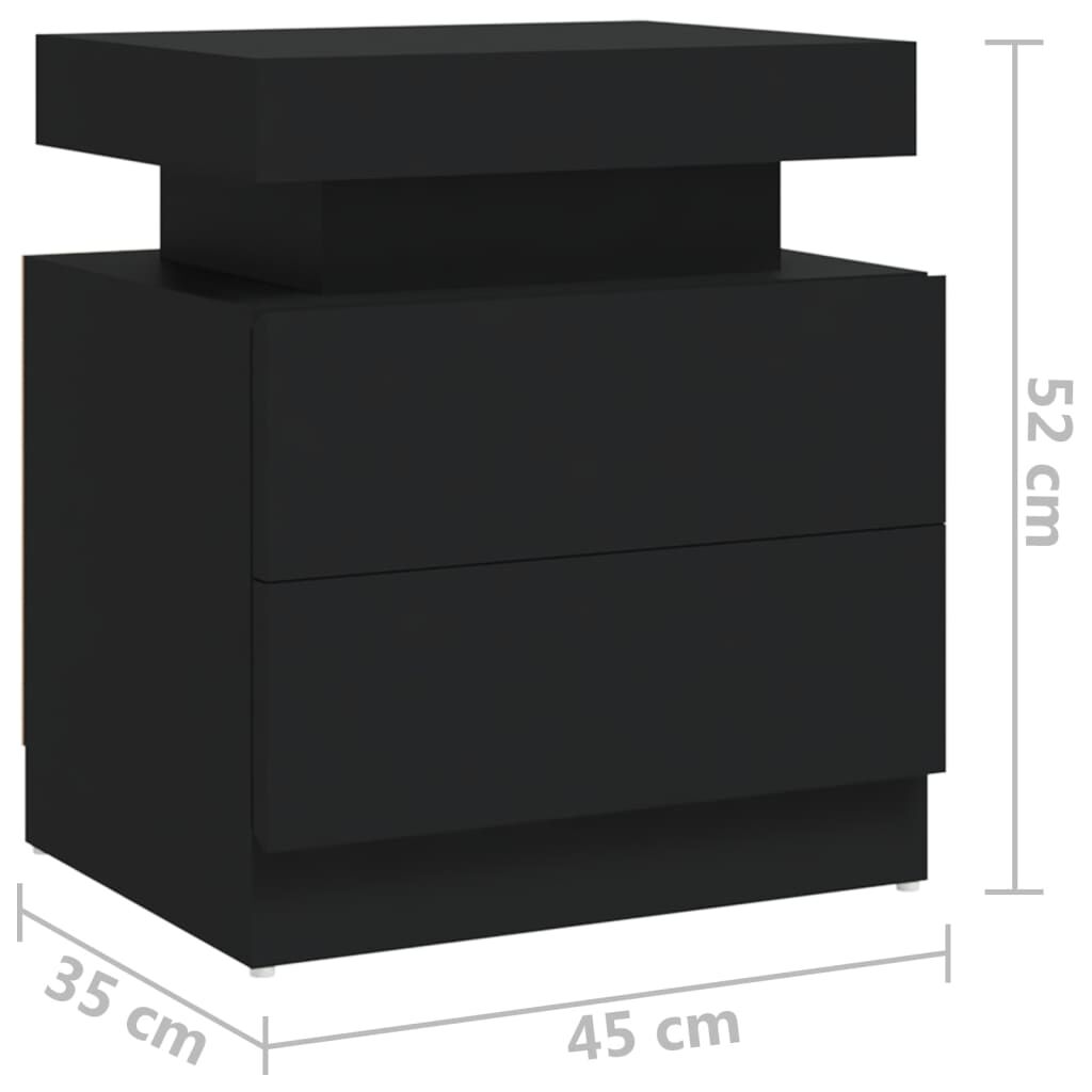 vidaXL Κομοδίνο Μαύρο 40 x 35 x 52 εκ. από Επεξ. Ξύλο