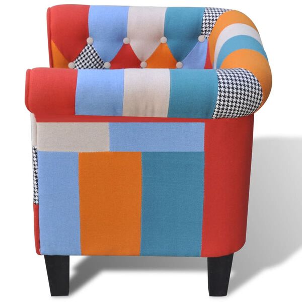 vidaXL Πολυθρόνα με Σχέδιο Patchwork Υφασμάτινη