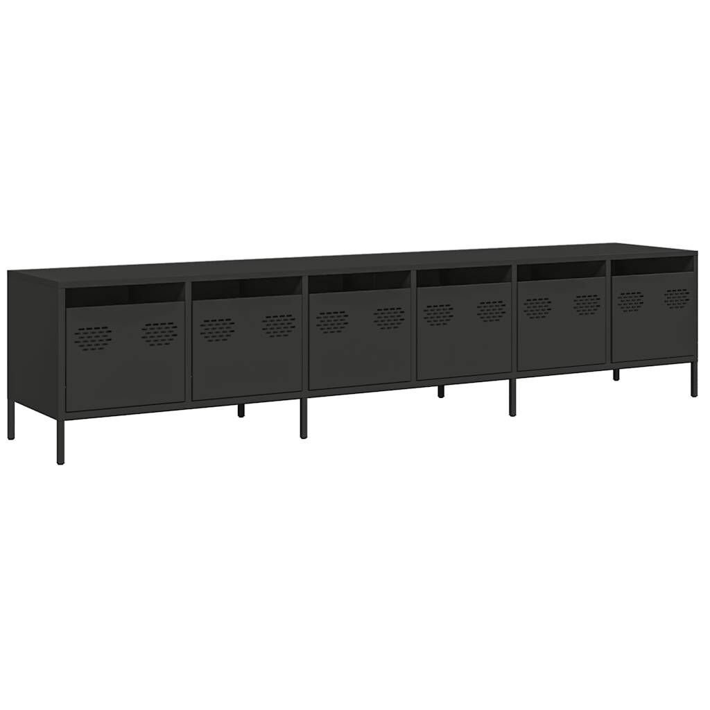 vidaXL Έπιπλο Τηλεόρασης Μαύρο 202x39x43,5 εκ. Χάλυβας Ψυχρής Έλασης