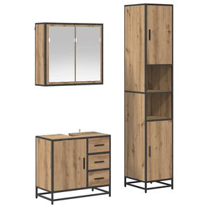 vidaXL &Sigma;&epsilon;&tau; &Epsilon;&pi;ί&pi;&lambda;&omega;&nu; &Mu;&pi;ά&nu;&iota;&omicron;&upsilon; 3 pcs Artisan Oak &Epsilon;&pi;&epsilon;&xi;&epsilon;&rho;&gamma;&alpha;&sigma;&mu;έ&nu;&omicron; &xi;ύ&lambda;&omicron;
