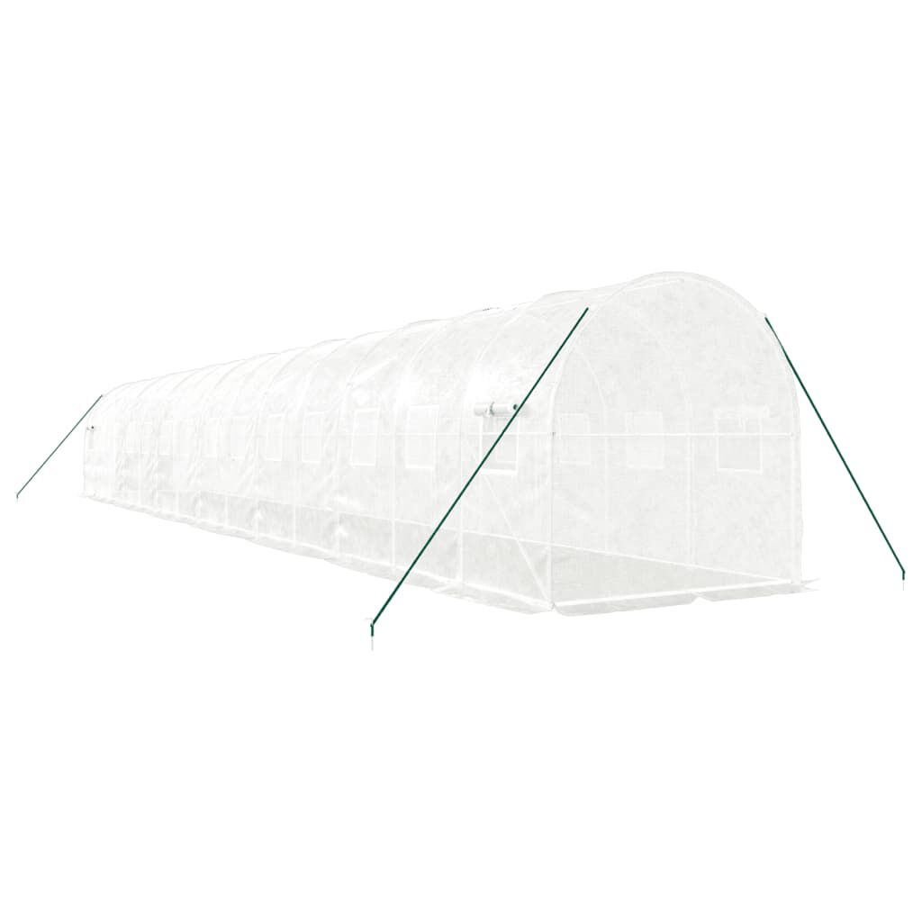 vidaXL Θερμοκήπιο με Ατσάλινο Πλαίσιο Λευκό 28 μ² 14 x 2 x 2 μ.