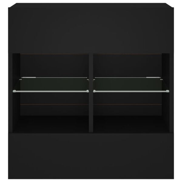 vidaXL Έπιπλο Τοίχου Τηλεόρασης με LED Μαύρο 58,5x30x60,5 εκ.