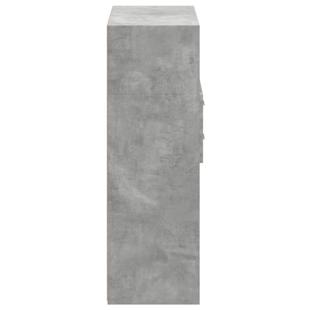 vidaXL Ντουλάπι Γκρι Σκυροδέματος 80x42,5x124 εκ. Επεξεργασμένο Ξύλο