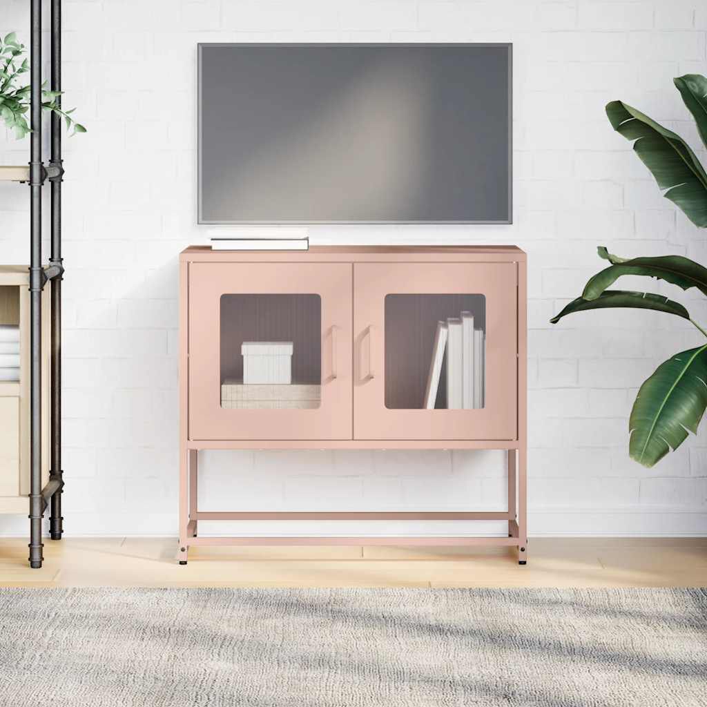 ντουλάπι τηλεόρασης vidaXL Ροζ 68x39x60,5 cm Ατσάλι ψυχρής έλασης