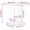 vidaXL Τραπεζαρία Λευκή 80 x 80 x 75 εκ. από Επεξ. Ξύλο