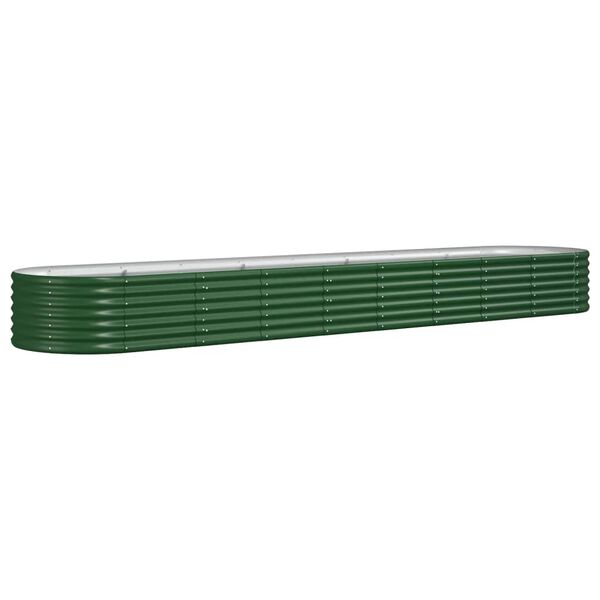 vidaXL Ζαρντινιέρα Πράσινη 368x80x36 εκ Ατσάλι με Ηλεκτρ. Βαφή Πούδρας