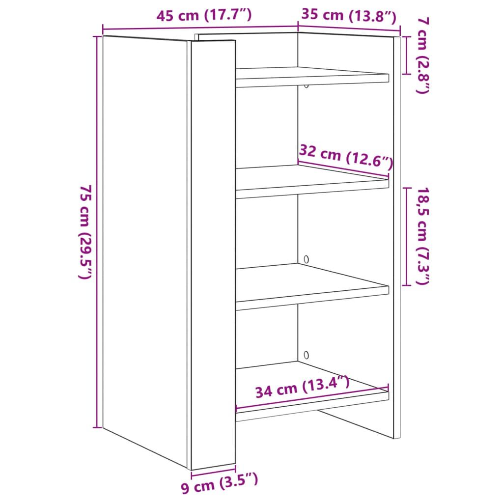 vidaXL Συρταριέρα Καπνιστή Δρυς 45x35x75 εκ. από Επεξεργ. Ξύλο