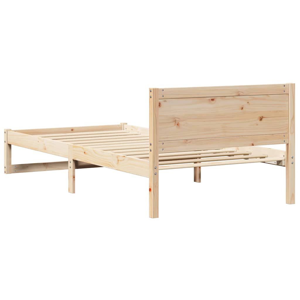 vidaXL Σκελετός Κρεβατιού Καφέ 75 x 190 cm Μασίφ ξύλο πεύκου
