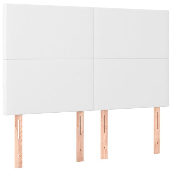 vidaXL Κρεβάτι Boxspring με Στρώμα & LED Λευκό 140x190 εκ. Συνθ. Δέρμα