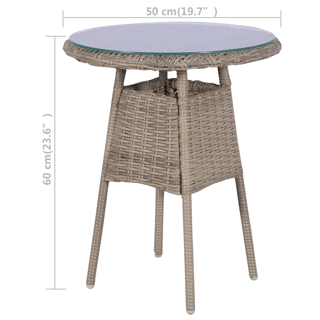 vidaXL Σετ Επίπλων Bistro 3 Τεμαχίων Καφέ από Συνθ. Ρατάν με Μαξιλάρια
