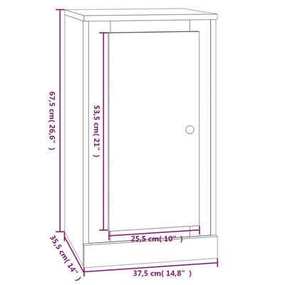vidaXL Ντουλάπι Καφέ Δρυς 37,5 x 35,5 x 67,5 εκ. Επεξεργασμένο Ξύλο