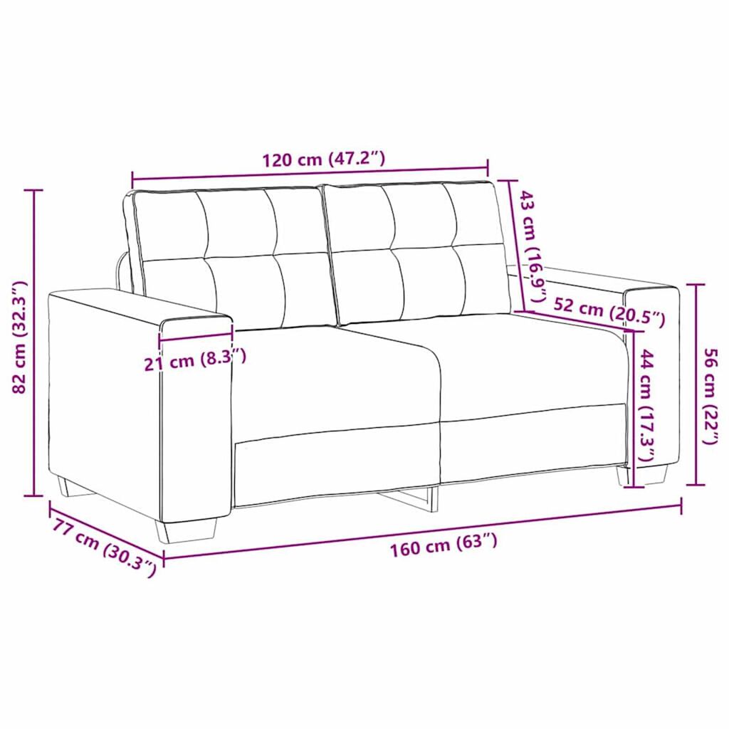 vidaXL Σετ Καναπέ 2 pcs Μπορντό 221 x 78 x 80 εκ Βελούδο