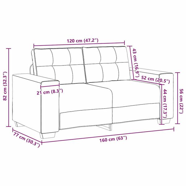 vidaXL Σετ Καναπέ 2 pcs Μπορντό 221 x 78 x 80 εκ Βελούδο