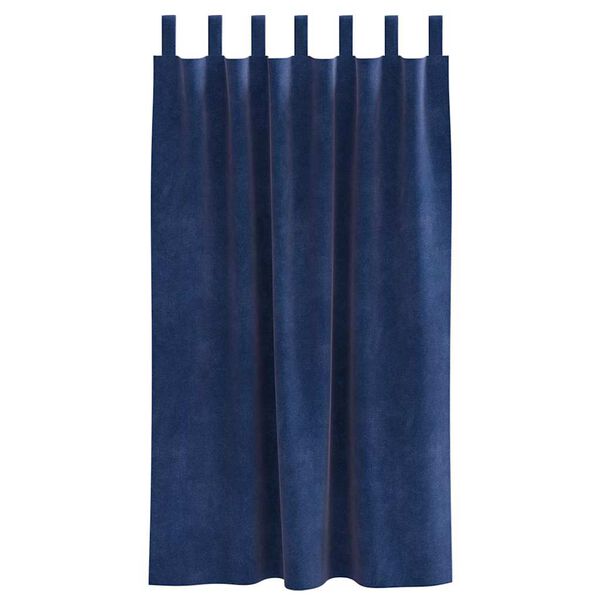 vidaXL Κουρτίνες με κουρτίνες 2 pcs Σκούρο Μπλε 140 x 175 cm Βελούδο