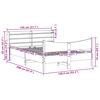 vidaXL Πλαίσιο Κρεβατιού με Κεφαλάρι Λευκό 135x190 εκ. Μασίφ Πεύκου