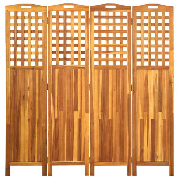 vidaXL Διαχωριστικό Δωματίου 4 Πάνελ 161x2x170 εκ. Μασίφ Ξύλο Ακακίας