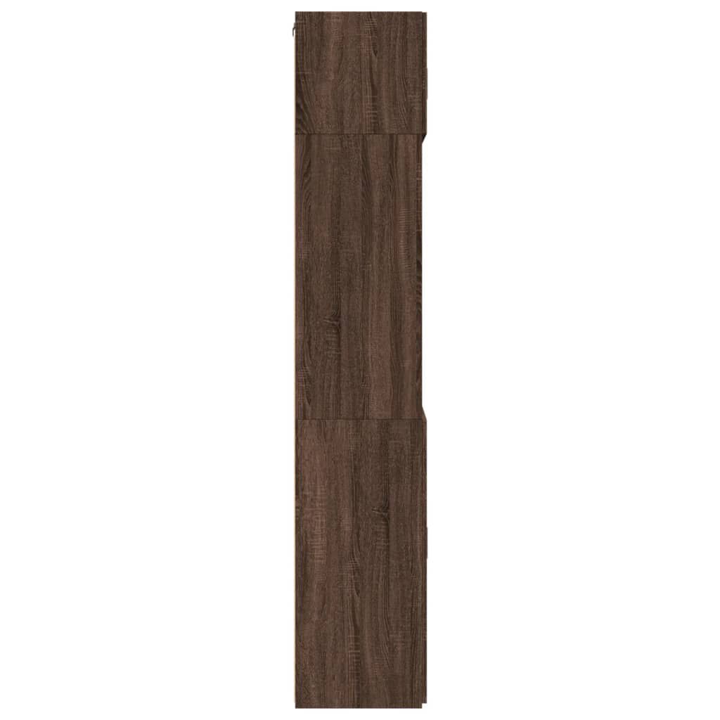 vidaXL Ραφιέρα με Ντουλάπια Καφέ Δρυς 80x42,5x225 εκ. από Επεξ. Ξύλο