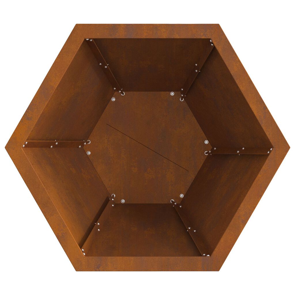 vidaXL Εστία Φωτιάς Εξαγώνια 50x50x40 εκ. Από Χάλυβα Ανθεκτικού στις Καιρικές Συνθήκες
