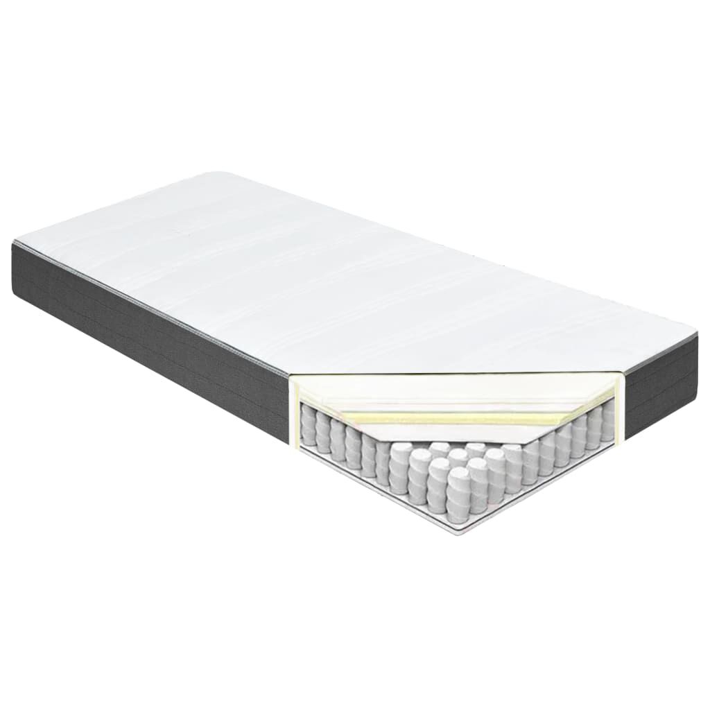 vidaXL Κρεβάτι Boxspring Σκούρο Γκρι 100 x 200 εκ. Υφασμάτινο