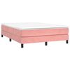 vidaXL Κρεβάτι Boxspring με Στρώμα Ροζ 140x190 εκ. Βελούδινο