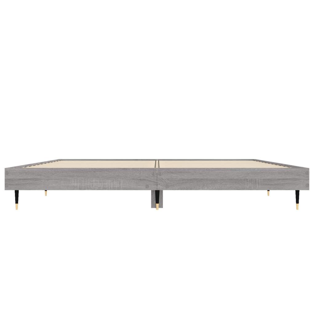 vidaXL Πλαίσιο Κρεβατιού Γκρι Sonoma 135x190 εκ. Επεξεργασμένο Ξύλο