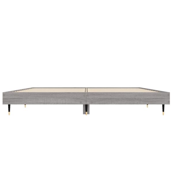 vidaXL Πλαίσιο Κρεβατιού Γκρι Sonoma 135x190 εκ. Επεξεργασμένο Ξύλο