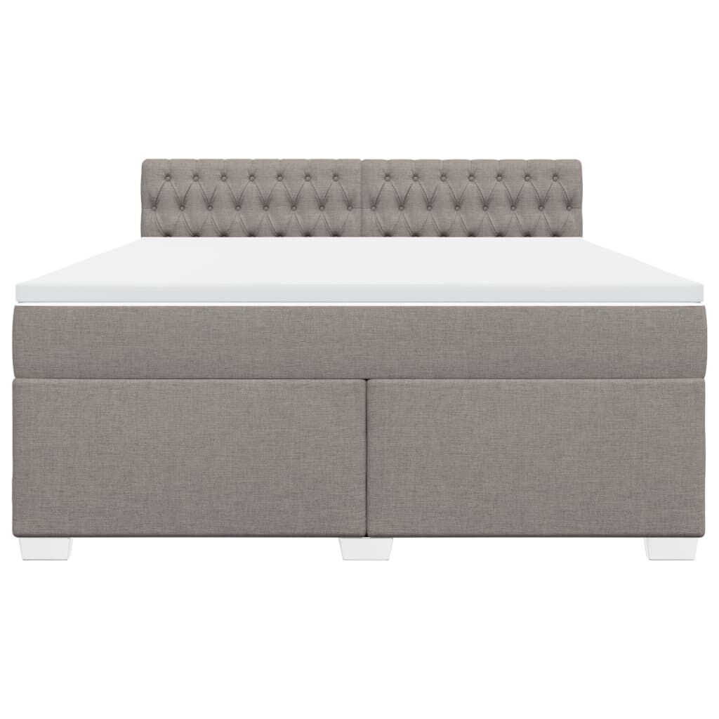 vidaXL Κρεβάτι Boxspring με Στρώμα Taupe 180x200 εκ. Υφασμάτινο