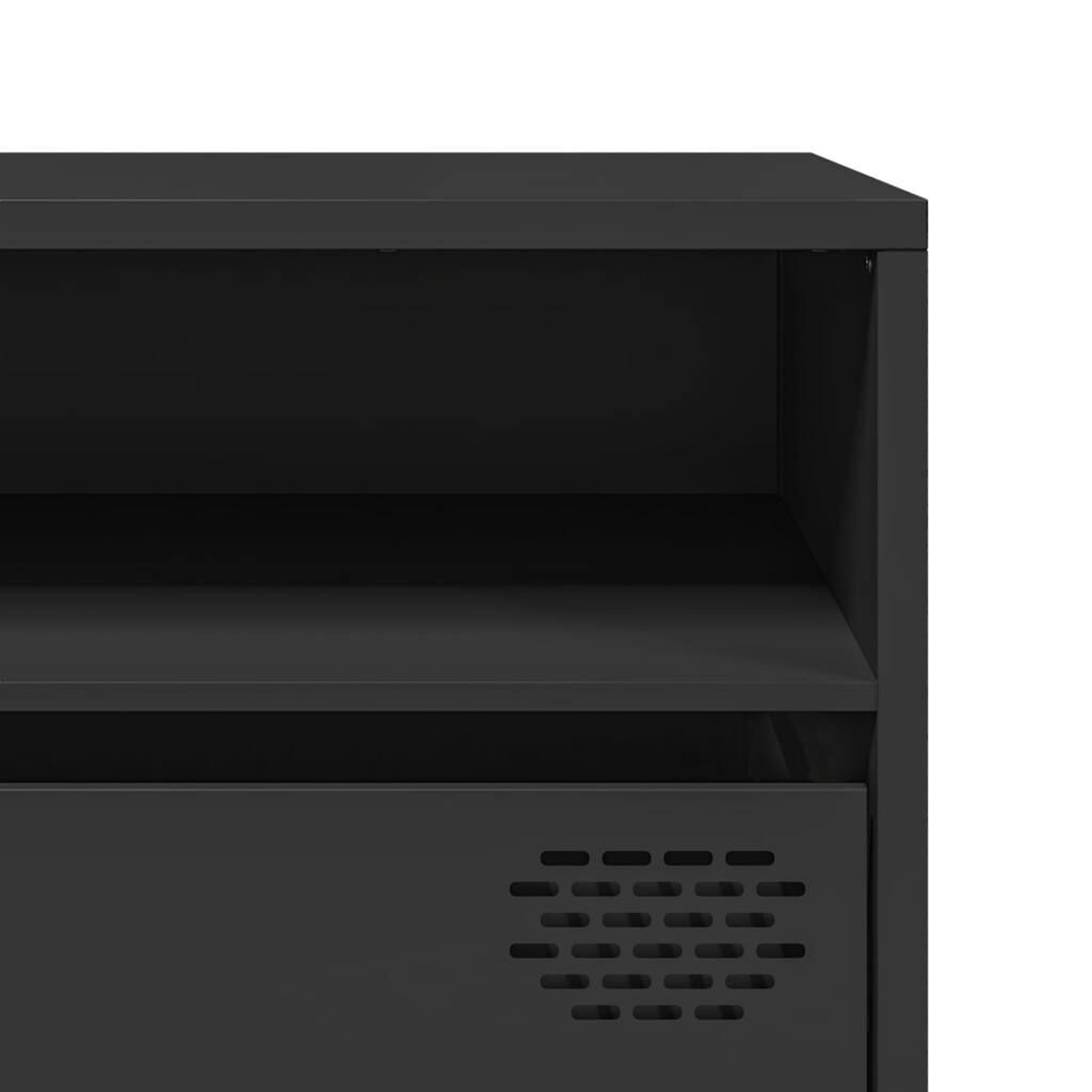 vidaXL Έπιπλο Τηλεόρασης Μαύρο 202x39x43,5 εκ. Χάλυβας Ψυχρής Έλασης