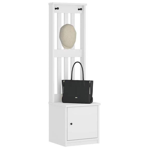 vidaXL Δέντρο χωλ SANDNES Λευκό 45x40x159,5 εκ. Πεύκο μασίφ ξύλο