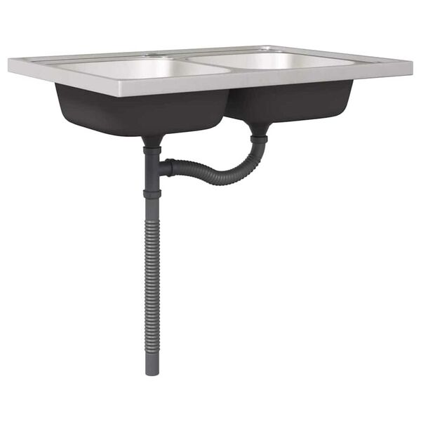 vidaXL Βάση νιπτήρα 2 pcs Γκρι 80 x 46 x 84.5 εκ. Επεξεργασμένο ξύλο