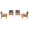 vidaXL Σετ Καναπέ Κήπου 6 pcs Καφέ 45 x 45 x 38 εκ. Μασίφ ξύλο ακακίας