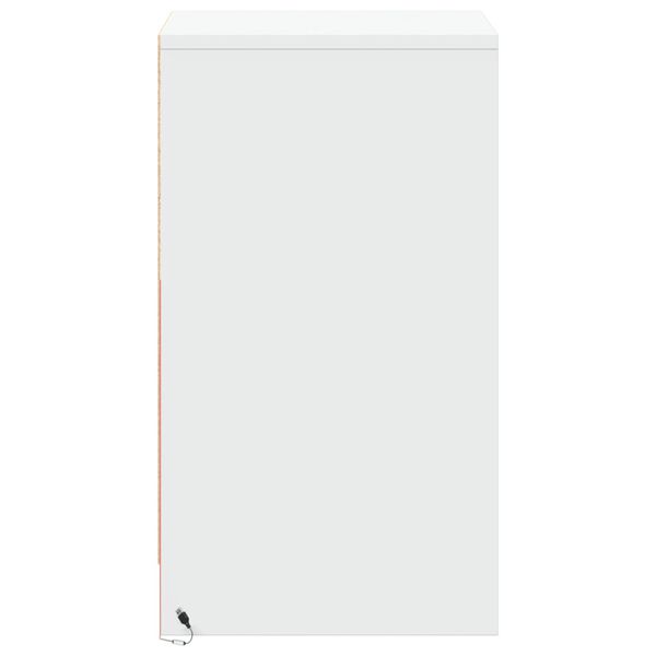 vidaXL Κομοδίνα με Φώτα LED 2 τεμ. Λευκά από Επεξεργασμένο Ξύλο