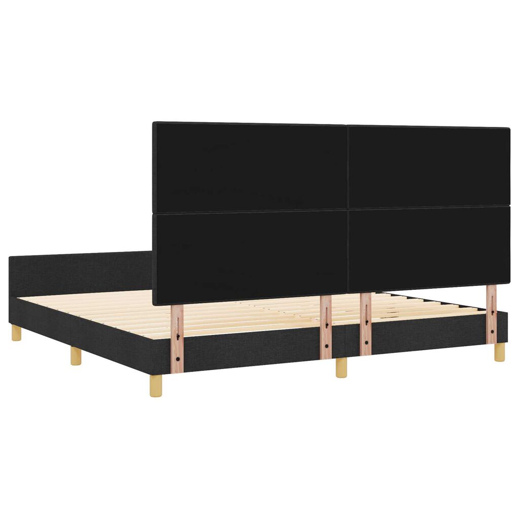 vidaXL Σκελετός Κρεβατιού με κεφαλάρι Μαύρο 200 x 200 cm ύφασμα