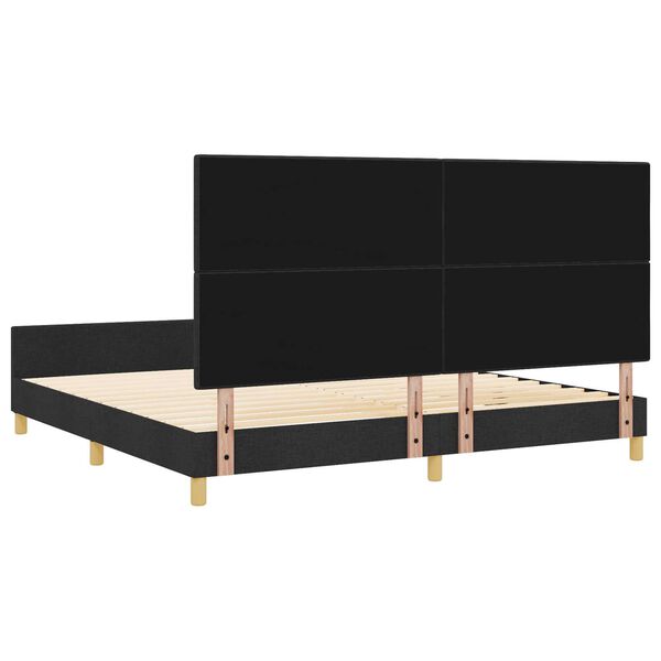 vidaXL Σκελετός Κρεβατιού με κεφαλάρι Μαύρο 200 x 200 cm ύφασμα